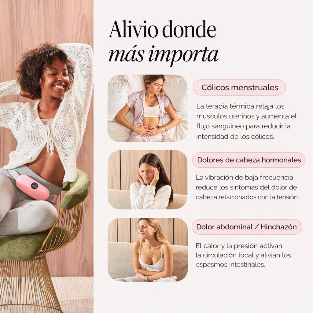 Almohadilla térmica portátil para cólicos